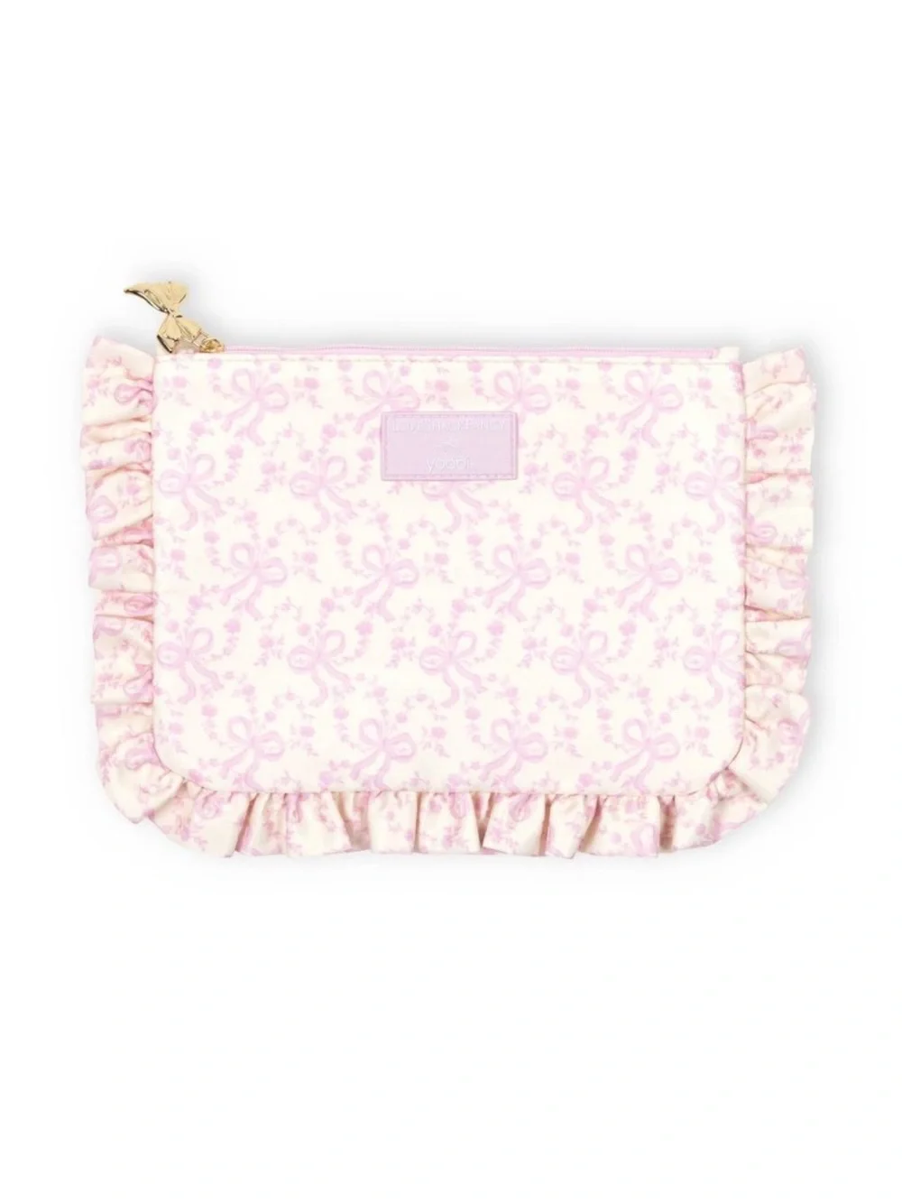 New LoveShackFancy x Target | Yoobi Coquette Bow Riffled Flat Zip Pencil Pouch